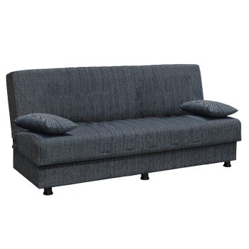 Kαναπές κρεβάτι Romina pakoworld 3θέσιος ύφασμα σκούρο γκρι 190x90x80εκ 213-000036