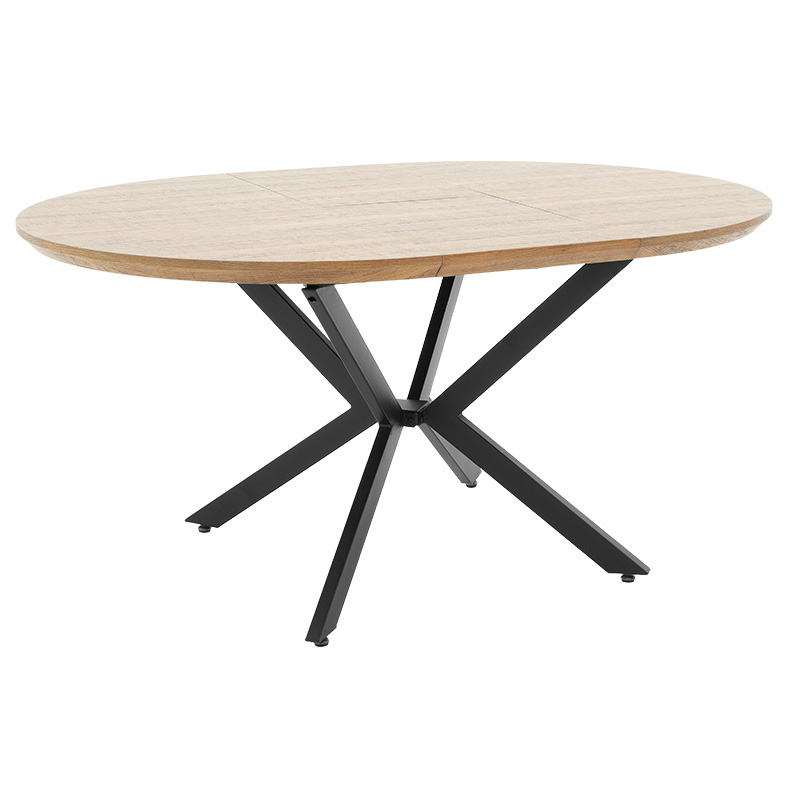 Tραπέζι Lydia MDF επεκτεινόμενο καρυδί-μαύρο 120-160x120x79εκ - Image 2