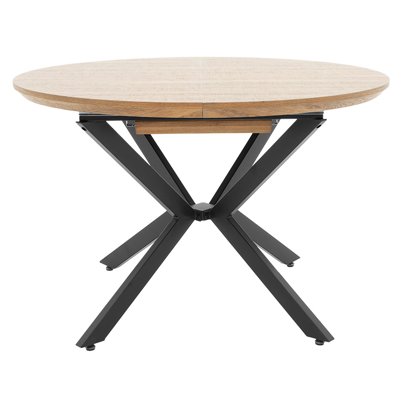 Tραπέζι Lydia MDF επεκτεινόμενο καρυδί-μαύρο 120-160x120x79εκ - Image 4