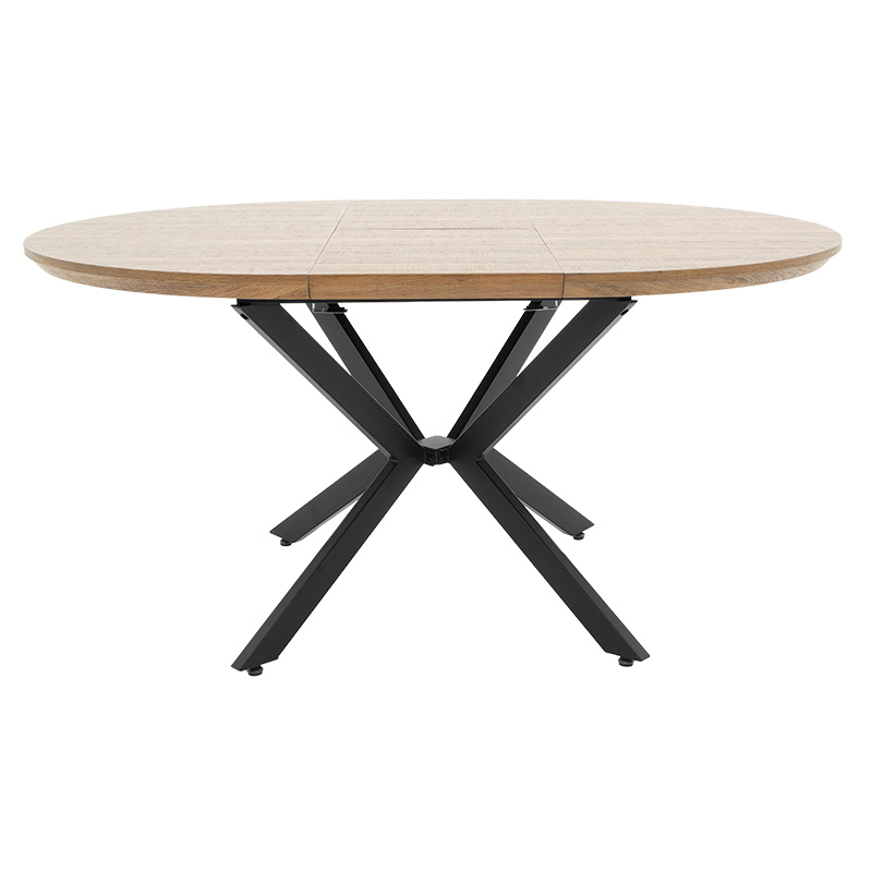 Tραπέζι Lydia MDF επεκτεινόμενο καρυδί-μαύρο 120-160x120x79εκ - Image 5