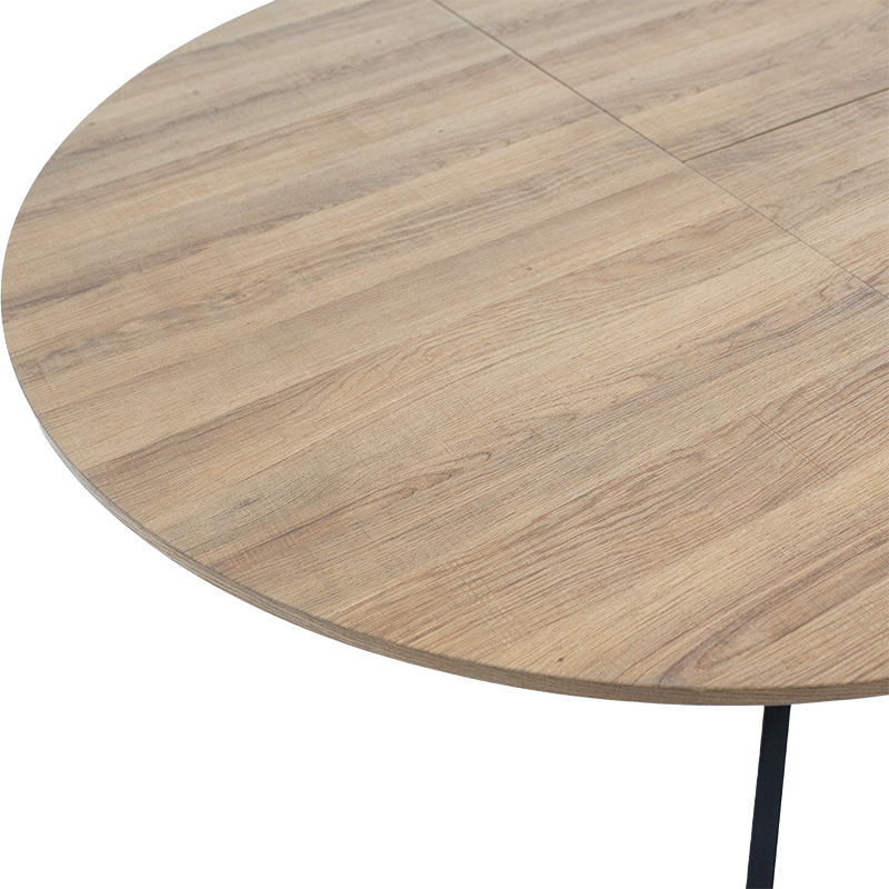 Tραπέζι Lydia MDF επεκτεινόμενο καρυδί-μαύρο 120-160x120x79εκ - Image 6