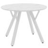 Tραπέζι Annie pakoworld MDF λευκό μαρμάρου Φ100x76εκ 235-000007