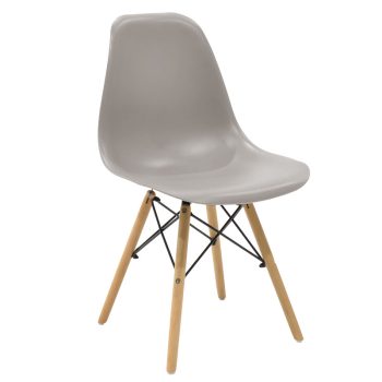 Καρέκλα Julita pakoworld PP γκρι-φυσικό πόδι 41x46x83εκ 271-000006