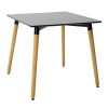Τραπέζι Natali pakoworld MDF μαύρο-πόδια φυσικό 80x80x76εκ 271-000010