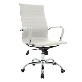 Καρέκλα γραφείου διευθυντή Valter pakoworld λευκό pu 55.5x58x108εκ 277-000002