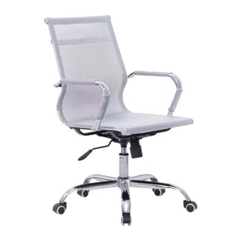 Καρέκλα γραφείου εργασίας Noctis pakoworld λευκό ύφασμα mesh 55.5x48x88εκ 277-000006