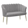 INART ΚΑΝΑΠΕΣ 2ΘΕΣΙΟΣ ΒΕΛΟΥΔΙΝΟΣ ΓΚΡΙ 130X62X82/44 Γκρί Σίδερο Συνθετικό 3-50-777-0010