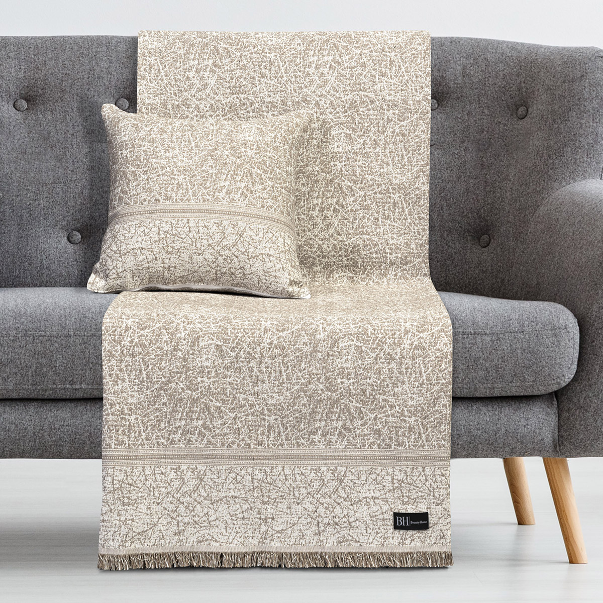 Μαξιλαροθήκη διακοσμητική Art 8371 40x40 Μπεζ Beauty Home