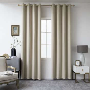 Beauty Home Κουρτίνα Blackout σκίασης με 8 κρίκους Ideal Art 8400 140x270 Άμμου