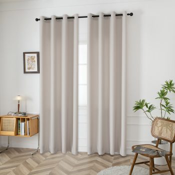 Alternative view of Κουρτίνα μεσαίας σκίασης με 8 μεταλλικούς κρίκους Effect Art 8443 140x270 Εκρού