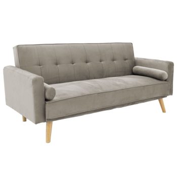 Καναπές-κρεβάτι Success pakoworld 3θέσιος βελούδο γκρι 190x80x84εκ 035-000066