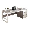 Γραφείο Salto pakoworld με ραφιέρα-MDF γκρι-λευκό 120x48x74εκ 072-000077