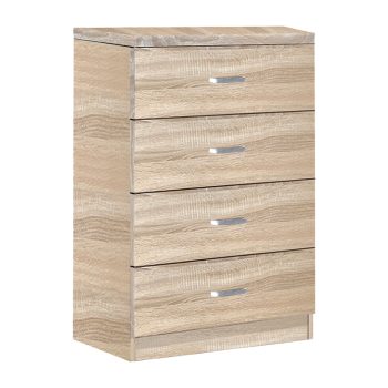 Συρταριέρα Killian pakoworld  με 4 συρτάρια sonoma 80x40x80εκ 072-000078