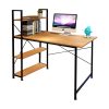 Γραφείο εργασίας Adrian pakoworld μελαμίνης oak-μαύρο 120x64x120εκ 072-000082