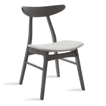 Καρέκλα Orlean pakoworld γκρι ύφασμα-rubberwood ανθρακί πόδι 097-000008