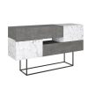 Μπουφές Roberta pakoworld γκρι antique-λευκό μαρμάρου 145x40x82εκ 119-001103