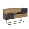 Μπουφές Roberta pakoworld καρυδί-μαύρο μαρμάρου 145x40x82εκ 119-001104
