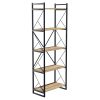 Βιβλιοθήκη Baker pakoworld καρυδί-μαύρο 66x34x180εκ 120-000330