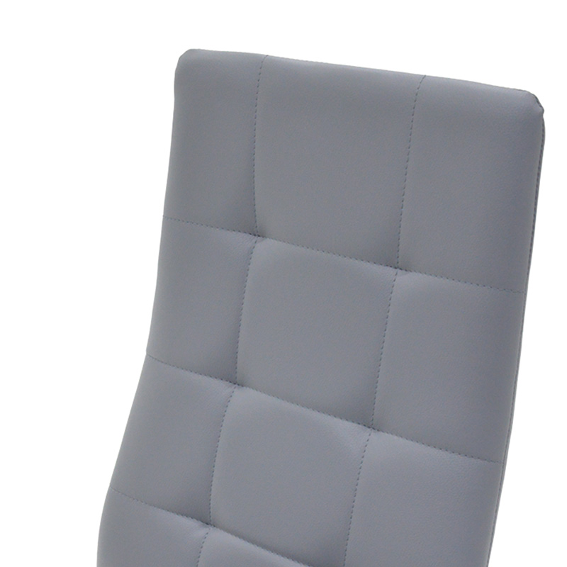 Καρέκλα Cube PU γκρι-πόδι χρωμίου - Image 5