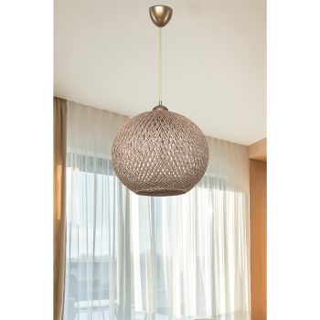 Alternative view of Φωτιστικό οροφής μονόφωτο Leshia  Ε27 καφέ Φ38x38εκ