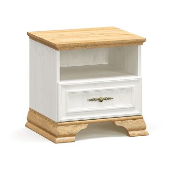 Κομοδίνο Jaden pakoworld golden oak-λευκό antique 49x41x47εκ 173-000024