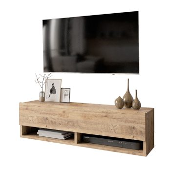 Έπιπλο τηλεόρασης επιτοίχιο Roscoe pakoworld oak 100x31