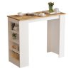Τραπέζι μπαρ Riff pakoworld λευκό-sonoma 120x51.5x101.5εκ 176-000052