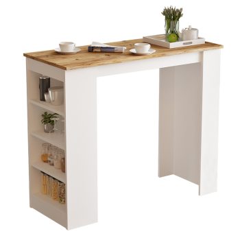 Τραπέζι μπαρ Riff pakoworld λευκό-sonoma 120x51.5x101.5εκ 176-000052
