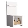 Κομοδίνο με ράφι Aveline pakoworld λευκό 44.5x41.8x90εκ 176-000092