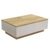 Τραπέζι σαλονιού Thunder pakoworld sonoma-λευκό 90x60x31.5εκ 176-000106