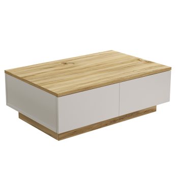Τραπέζι σαλονιού Thunder pakoworld sonoma-λευκό 90x60x31.5εκ 176-000106