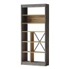 Βιβλιοθήκη Viva pakoworld ανθρακί antique-sonoma 75.5x25x170εκ 176-000109