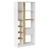 Βιβλιοθήκη Alive pakoworld λευκό-sonoma 75.5x25x160εκ 176-000112