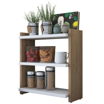 Ραφιέρα Anthia pakoworld καρυδί-λευκό 43.5x15x45εκ 182-000032