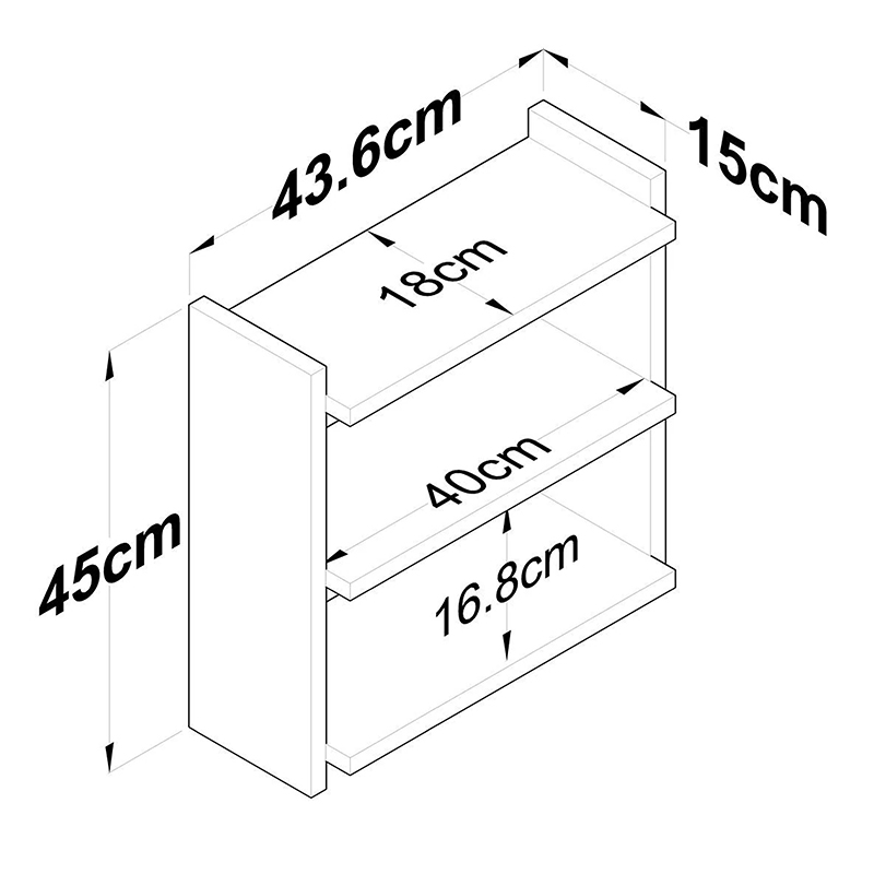 Ραφιέρα Anthia καρυδί-λευκό 43.5x15x45εκ - Image 6