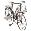 Ραφιέρα-σταντ φυτών Bicycle pakoworld καφέ σφυρήλατο 97x46x64εκ 199-000254