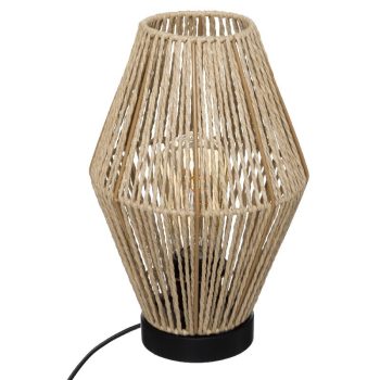 Επιτραπέζιο φωτιστικό PWL-1108 pakoworld Ε27 μπεζ Φ19x32εκ 199-000463