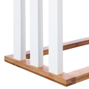 Alternative view of Κρεμάστρα επιδαπέδια Tower  MDF-μπαμπού λευκό-φυσικό 55x24x82εκ