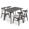 Tραπεζαρία Benson - Orlean pakoworld σετ 5τμχ rustic grey-ύφασμα γκρι 120x75x75εκ 200-000185