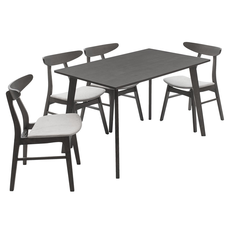 Tραπεζαρία Benson - Orlean σετ 5τμχ rustic grey-ύφασμα γκρι 120x75x75εκ - Image 3