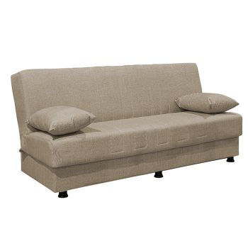 Kαναπές κρεβάτι Romina pakoworld 3θέσιος ύφασμα μπεζ 190x90x80εκ 213-000035