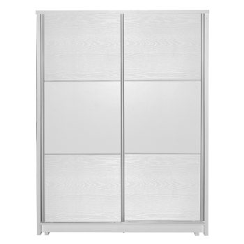 Ντουλάπα ρούχων Chase pakoworld δίφυλλη με συρόμενες πόρτες χρώμα λευκό 152.5x56.5x185εκ 249-000019