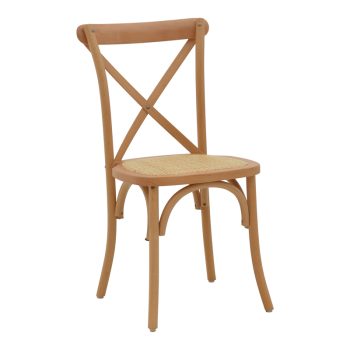 Καρέκλα Dylon pakoworld καρυδί ξύλο οξιάς-έδρα φυσικό rattan 48x52x89εκ 263-000020
