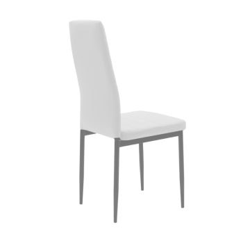 Alternative view of Καρέκλα Parker  μέταλλο-PU λευκό-ανθρακί πόδι 42x48x98εκ