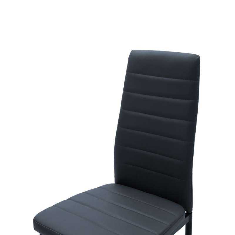 Καρέκλα Parker PU ανθρακί-μαύρο πόδι 42x48x98εκ - Image 5
