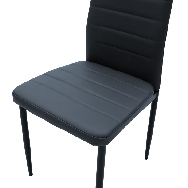 Καρέκλα Parker PU ανθρακί-μαύρο πόδι 42x48x98εκ - Image 6