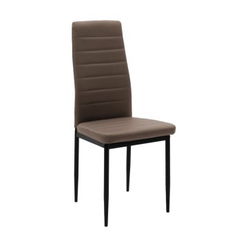 Καρέκλα Parker pakoworld PU cappuccino-μαύρο πόδι 42x48x98εκ 270-000003