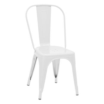 Καρέκλα Utopia pakoworld λευκό μέταλλο 44x44x85εκ 270-000007