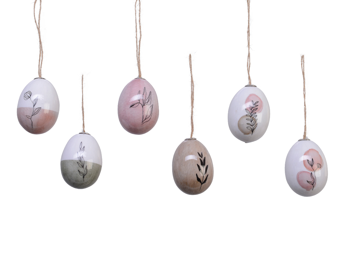 Πασχαλινά αβγά 4x6cm σετ 6 assorted 804097