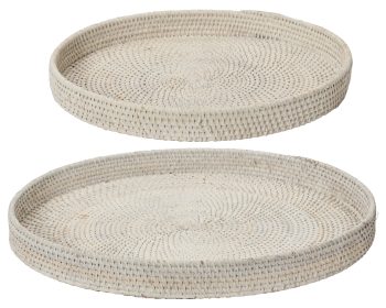Δίσκος Rattan λευκός 5x50cm σε 2 μεγέθη white 829565